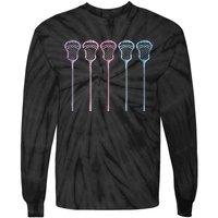 Lacrosse Lacrosse Sticks Woman Girl Retro Tie-Dye Long Sleeve Shirt