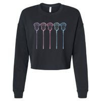 Lacrosse Lacrosse Sticks Woman Girl Retro Cropped Pullover Crew