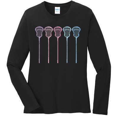 Lacrosse Lacrosse Sticks Woman Girl Retro Ladies Long Sleeve Shirt