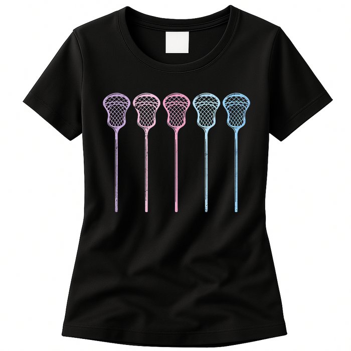 Lacrosse Lacrosse Sticks Woman Girl Retro Women's T-Shirt