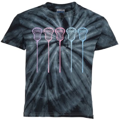 Lacrosse Lacrosse Sticks Woman Girl Retro Kids Tie-Dye T-Shirt