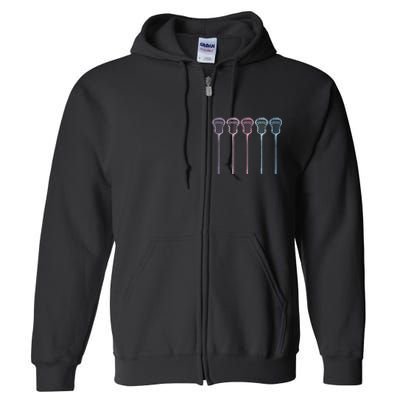 Lacrosse Lacrosse Sticks Woman Girl Retro Full Zip Hoodie