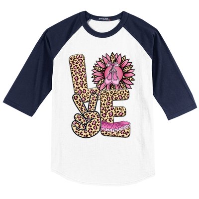 Love Leopard Sunflower Baby Girls Shoes Graphic Plus Size Baseball Sleeve Shirt