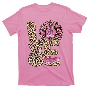 Love Leopard Sunflower Baby Girls Shoes Graphic Plus Size T-Shirt