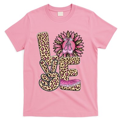 Love Leopard Sunflower Baby Girls Shoes Graphic Plus Size T-Shirt