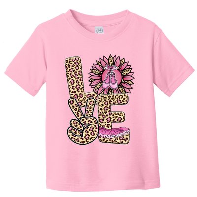 Love Leopard Sunflower Baby Girls Shoes Graphic Plus Size Toddler T-Shirt