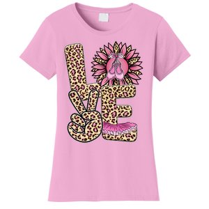 Love Leopard Sunflower Baby Girls Shoes Graphic Plus Size Women's T-Shirt