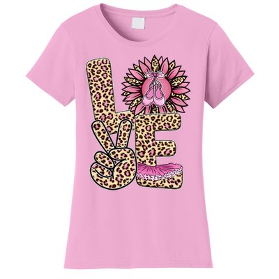 Love Leopard Sunflower Baby Girls Shoes Graphic Plus Size Women's T-Shirt