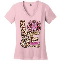 Love Leopard Sunflower Baby Girls Shoes Graphic Plus Size Women's V-Neck T-Shirt