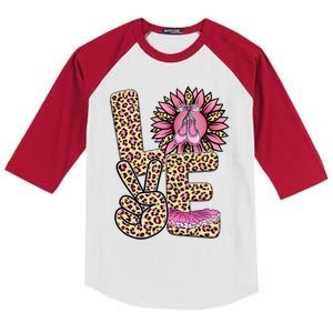 Love Leopard Sunflower Baby Girls Shoes Graphic Plus Size Kids Colorblock Raglan Jersey