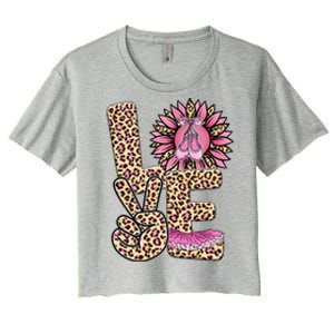 Love Leopard Sunflower Baby Girls Shoes Graphic Plus Size Women's Crop Top Tee