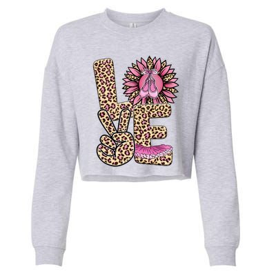 Love Leopard Sunflower Baby Girls Shoes Graphic Plus Size Cropped Pullover Crew