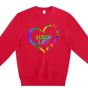 Lunch Lady School Cafeteria Life Funny Cute Valentines Day Premium Crewneck Sweatshirt