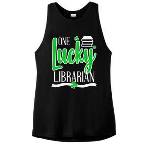 Lucky Librarian St Patricks Day Library Science Major Gift Ladies PosiCharge Tri-Blend Wicking Tank