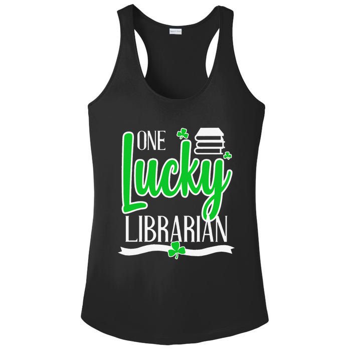 Lucky Librarian St Patricks Day Library Science Major Gift Ladies PosiCharge Competitor Racerback Tank