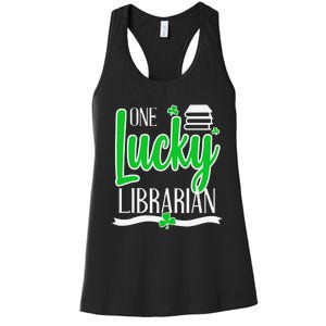 Lucky Librarian St Patricks Day Library Science Major Gift Women's Racerback Tank