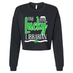 Lucky Librarian St Patricks Day Library Science Major Gift Cropped Pullover Crew