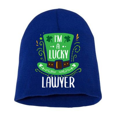 Lucky Lawyer St Patrick's Day Lawyers Gift Short Acrylic Beanie