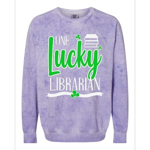 Lucky Librarian St Patricks Day Library Science Major Gift Colorblast Crewneck Sweatshirt