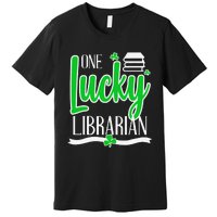 Lucky Librarian St Patricks Day Library Science Major Gift Premium T-Shirt