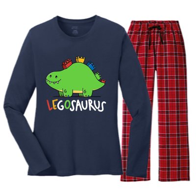 Legosaurus Legos Saurus Women's Long Sleeve Flannel Pajama Set 