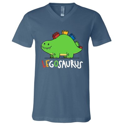 Legosaurus Legos Saurus V-Neck T-Shirt