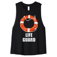 Lifebuoy Lifeguard Swimming Float Women's Racerback Cropped Tank