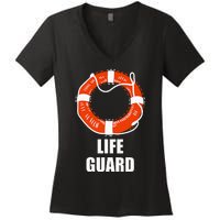 Lifebuoy Lifeguard Swimming Float Women's V-Neck T-Shirt