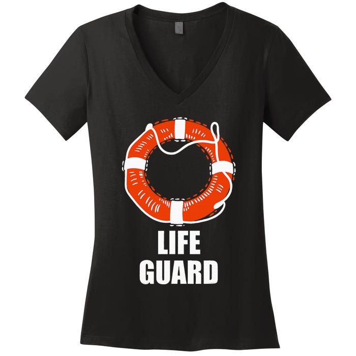 Lifebuoy Lifeguard Swimming Float Women's V-Neck T-Shirt