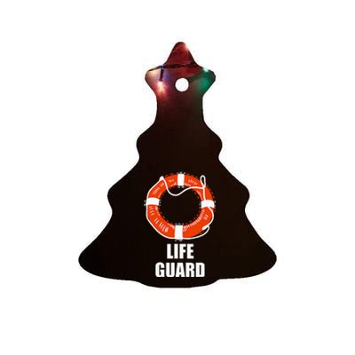 Lifebuoy Lifeguard Swimming Float Ceramic Tree Ornament