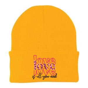 Love Leopard Skin Graphic Cute Gift Knit Cap Winter Beanie