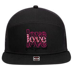 Love Leopard Skin Graphic Cute Gift 7 Panel Mesh Trucker Snapback Hat