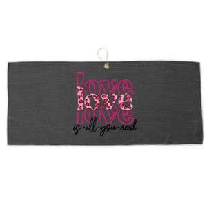 Love Leopard Skin Graphic Cute Gift Large Microfiber Waffle Golf Towel