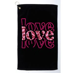 Love Leopard Skin Graphic Cute Gift Platinum Collection Golf Towel