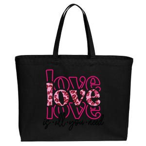 Love Leopard Skin Graphic Cute Gift Cotton Canvas Jumbo Tote