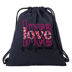 Love Leopard Skin Graphic Cute Gift Drawstring Bag