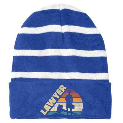 Lawyer Law Student Gift Striped Beanie with Solid Band