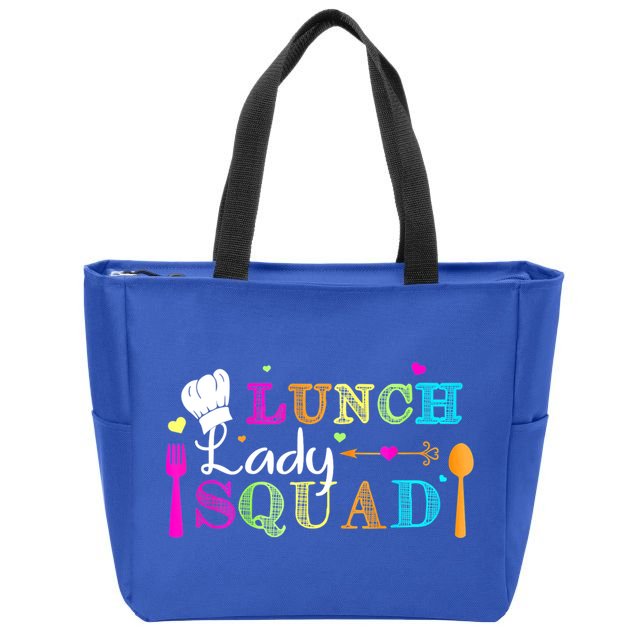 Lunch Lady Squad Cafeteria Worker Teacher Appreciation Zip Tote Bag