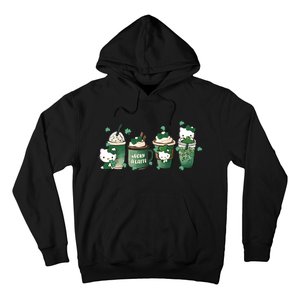 Lucky Latte St Patrick's Day Shamrock Kitty Lucky Latte Hoodie