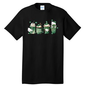 Lucky Latte St Patrick's Day Shamrock Kitty Lucky Latte Tall T-Shirt