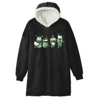 Lucky Latte St Patrick's Day Shamrock Kitty Lucky Latte Hooded Wearable Blanket