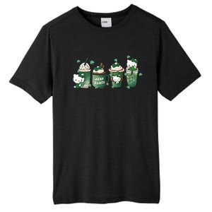 Lucky Latte St Patrick's Day Shamrock Kitty Lucky Latte Tall Fusion ChromaSoft Performance T-Shirt