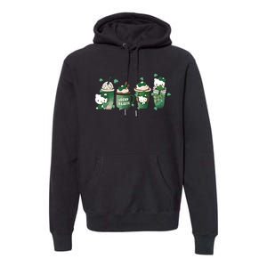 Lucky Latte St Patrick's Day Shamrock Kitty Lucky Latte Premium Hoodie