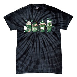 Lucky Latte St Patrick's Day Shamrock Kitty Lucky Latte Tie-Dye T-Shirt