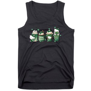 Lucky Latte St Patrick's Day Shamrock Kitty Lucky Latte Tank Top