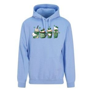 Lucky Latte St Patrick's Day Shamrock Kitty Lucky Latte Unisex Surf Hoodie