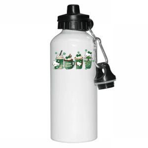 Lucky Latte St Patrick's Day Shamrock Kitty Lucky Latte Aluminum Water Bottle