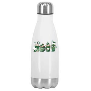 Lucky Latte St Patrick's Day Shamrock Kitty Lucky Latte Stainless Steel Insulated Water Bottle