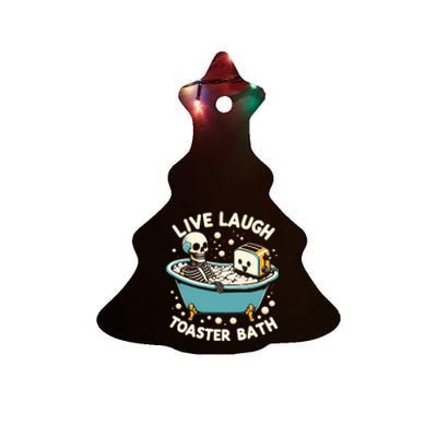 Live Laugh Toaster Bath Ceramic Tree Ornament