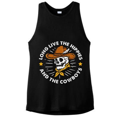 Long Live The Hippies And The Cowboys Ladies PosiCharge Tri-Blend Wicking Tank